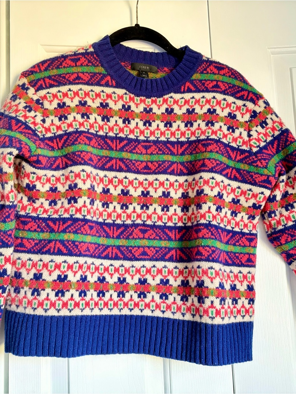 J. Crew Fair Isle Lambswool Crew Neck Sweater S